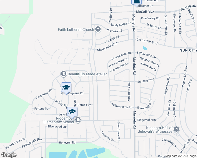map of restaurants, bars, coffee shops, grocery stores, and more near 28610 Portsmouth Drive in Menifee