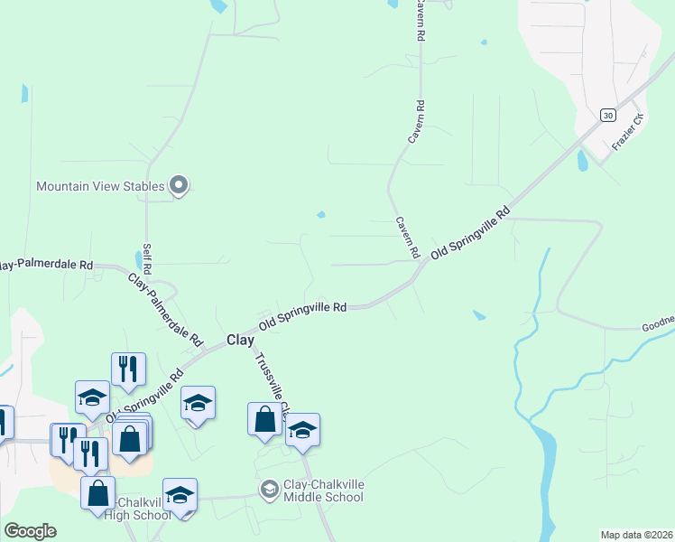 map of restaurants, bars, coffee shops, grocery stores, and more near 6763 Markham Drive in Trussville