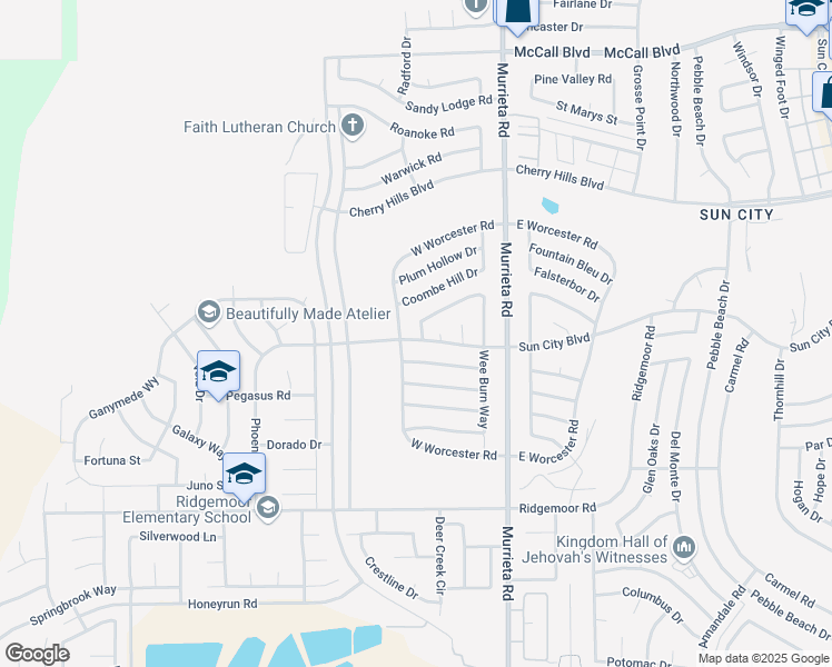 map of restaurants, bars, coffee shops, grocery stores, and more near 25750 Middlebury Way in Menifee