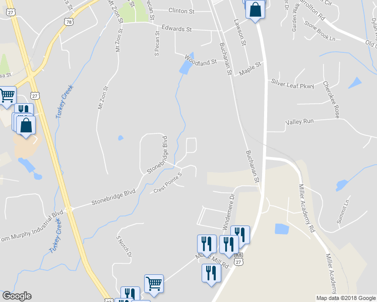 map of restaurants, bars, coffee shops, grocery stores, and more near 101 Ctest Pointe in Bremen