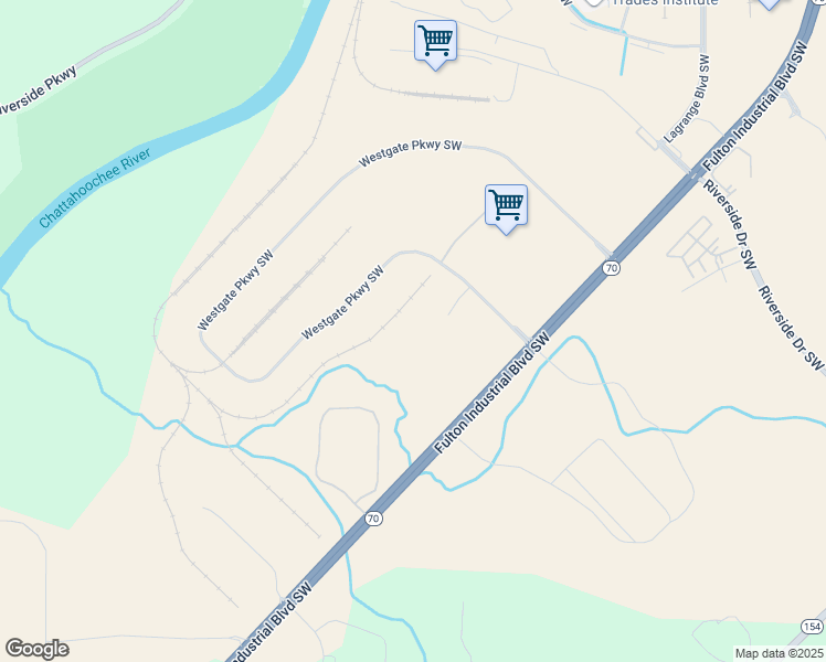 map of restaurants, bars, coffee shops, grocery stores, and more near 500 John F Varley Court in Atlanta