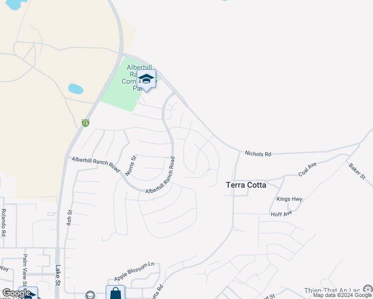 map of restaurants, bars, coffee shops, grocery stores, and more near 4188 Myrtle Street in Lake Elsinore