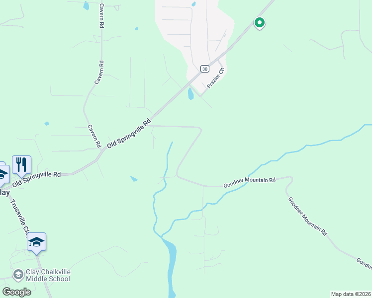 map of restaurants, bars, coffee shops, grocery stores, and more near 7131 Goodner Mountain Road in Pinson