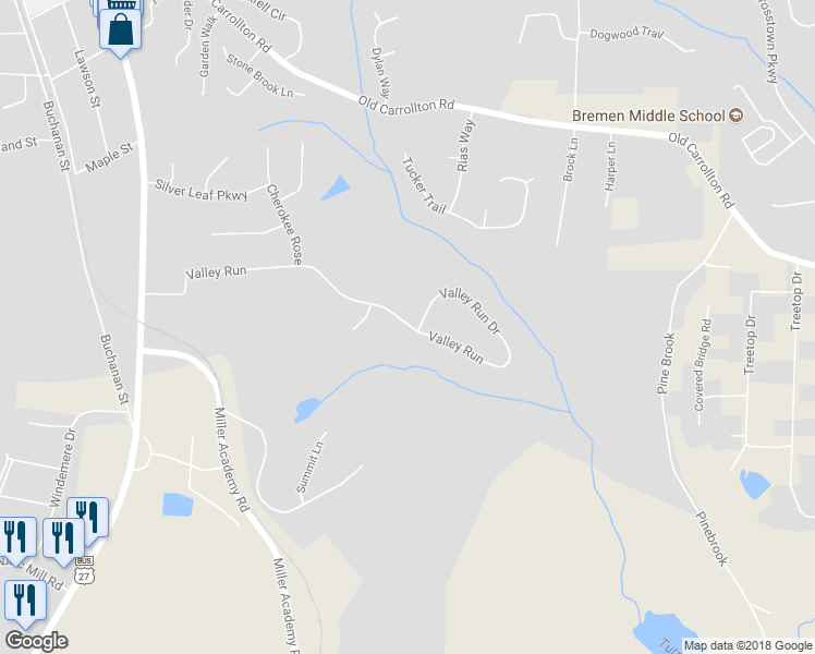 map of restaurants, bars, coffee shops, grocery stores, and more near 603 Valley Run in Bremen