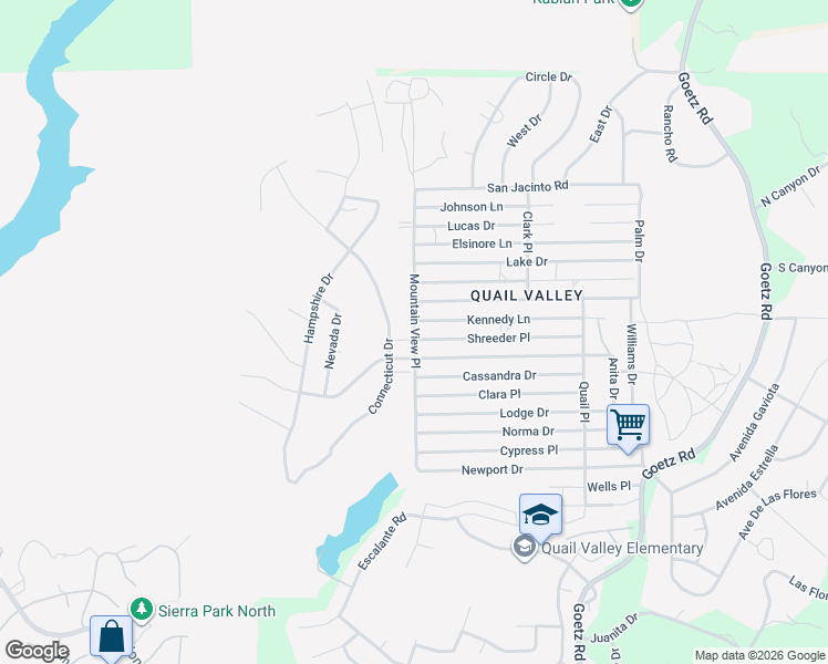 map of restaurants, bars, coffee shops, grocery stores, and more near Mountain View Place in Menifee