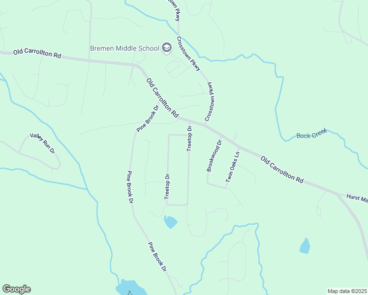 map of restaurants, bars, coffee shops, grocery stores, and more near 49 Treetop Drive in Bremen