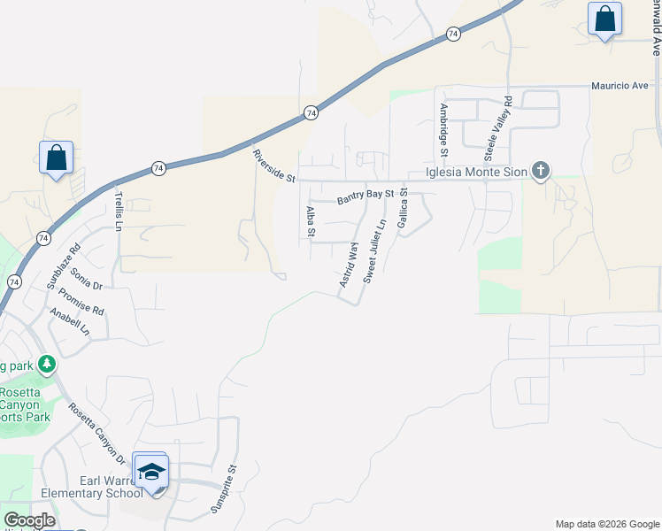 map of restaurants, bars, coffee shops, grocery stores, and more near 53014 Climber Court in Lake Elsinore