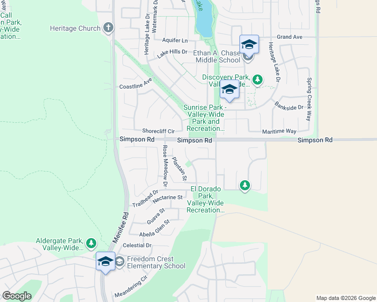 map of restaurants, bars, coffee shops, grocery stores, and more near 28552 Rustic Glen Street in Menifee
