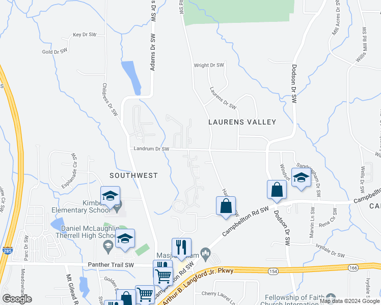 map of restaurants, bars, coffee shops, grocery stores, and more near 1852 Devon Drive in Atlanta