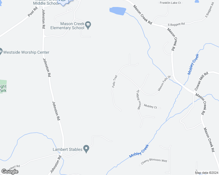 map of restaurants, bars, coffee shops, grocery stores, and more near 3713 Falls Trail in Winston