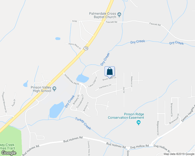 map of restaurants, bars, coffee shops, grocery stores, and more near 6749 Lakes Edge Lane in Pinson