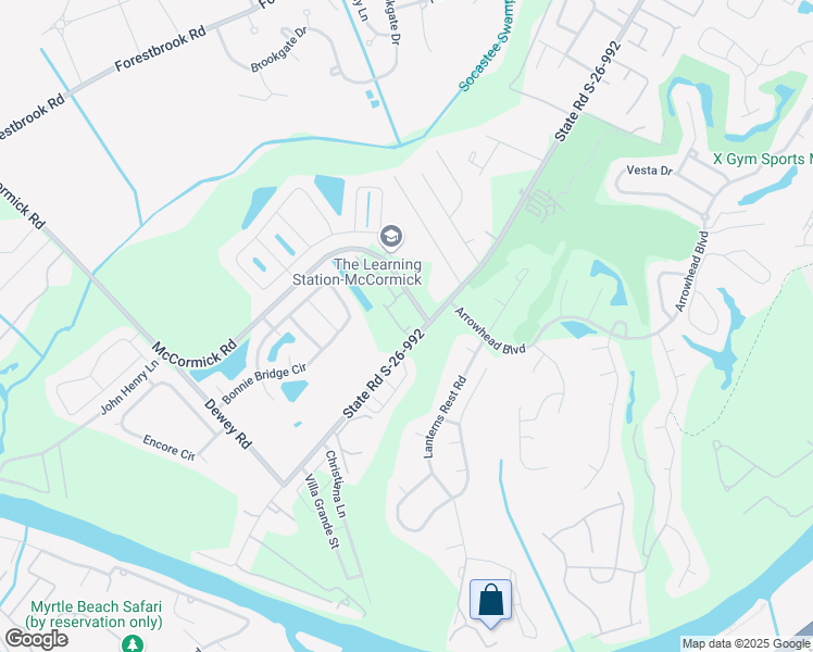 map of restaurants, bars, coffee shops, grocery stores, and more near 1260 Burcale Road in Myrtle Beach