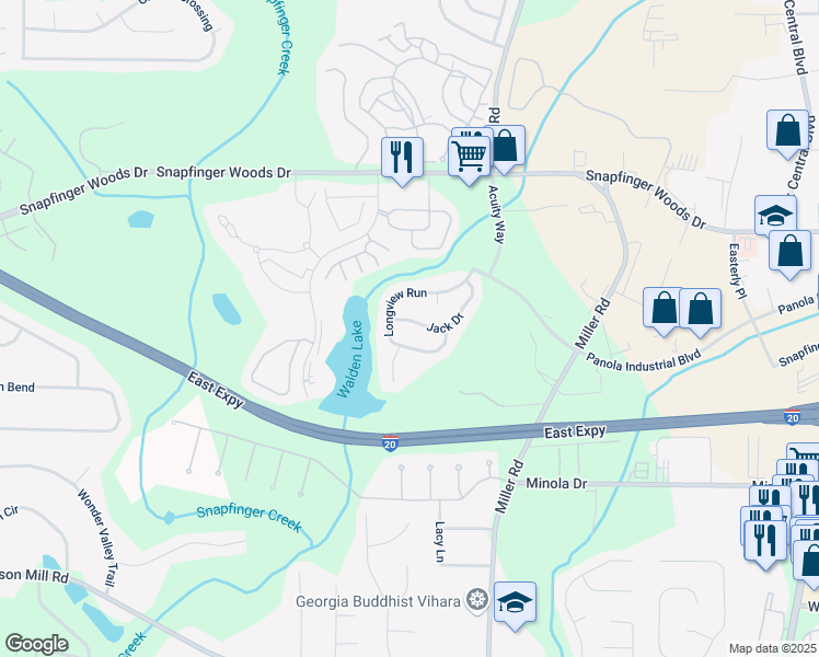 map of restaurants, bars, coffee shops, grocery stores, and more near 5015 Jack Drive in Decatur