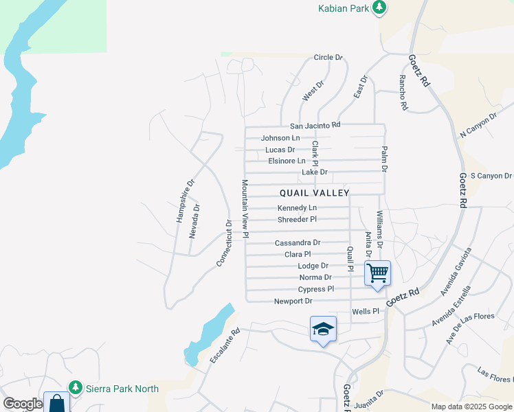map of restaurants, bars, coffee shops, grocery stores, and more near 23532 Kennedy Lane in Canyon Lake