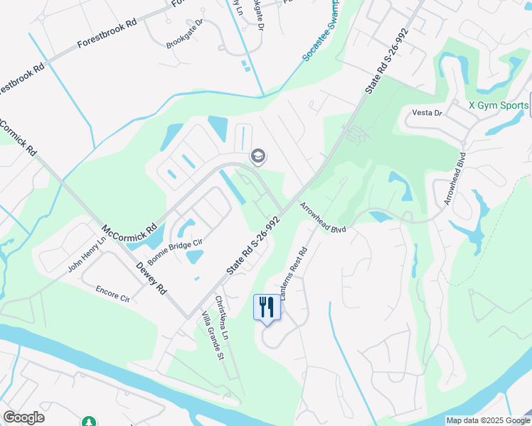 map of restaurants, bars, coffee shops, grocery stores, and more near 1260 Burcale Road in Myrtle Beach