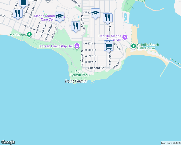 map of restaurants, bars, coffee shops, grocery stores, and more near 4125 South Carolina Place in Los Angeles