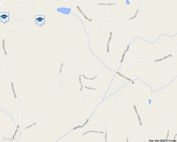map of restaurants, bars, coffee shops, grocery stores, and more near 3644 Mason Ridge Drive in Winston