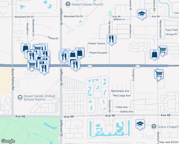 map of restaurants, bars, coffee shops, grocery stores, and more near 0 California 111 in Calipatria