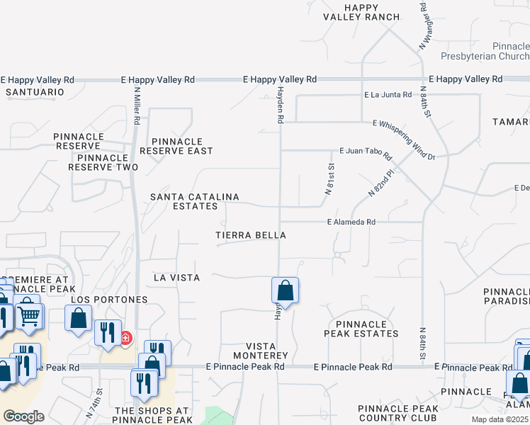 map of restaurants, bars, coffee shops, grocery stores, and more near 7953 East Parkview Lane in Scottsdale
