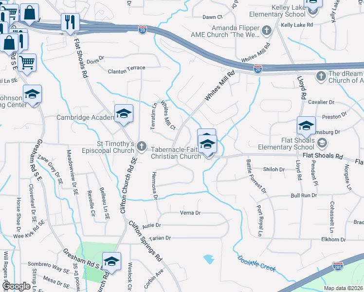 map of restaurants, bars, coffee shops, grocery stores, and more near 2765 Norma Circle in Decatur