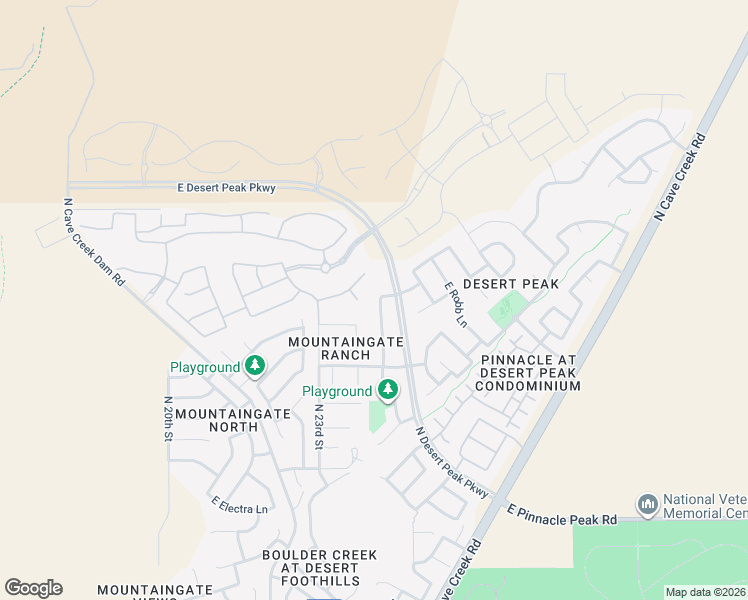 map of restaurants, bars, coffee shops, grocery stores, and more near 24211 North 24th Place in Phoenix