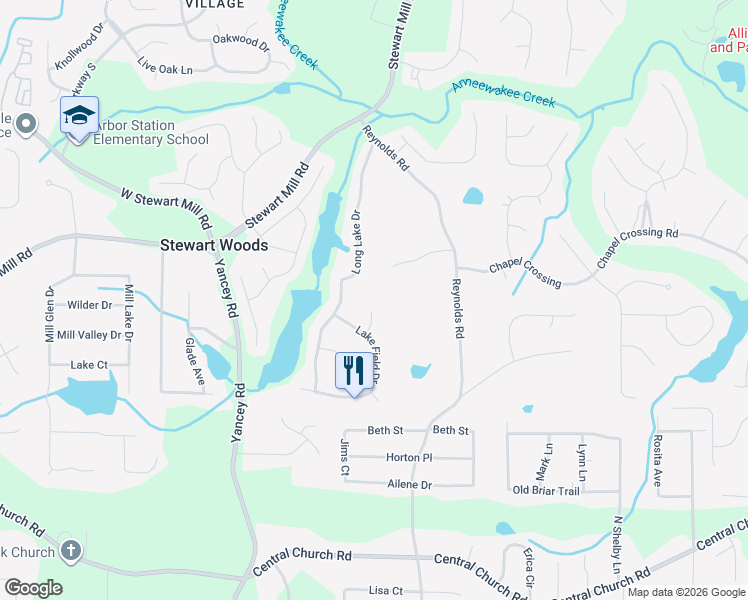 map of restaurants, bars, coffee shops, grocery stores, and more near 3601 Cedar Bluff Court in Douglasville