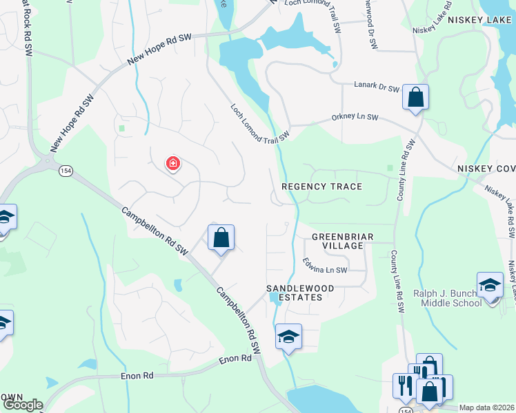 map of restaurants, bars, coffee shops, grocery stores, and more near 560 Claudel Court Southwest in Atlanta