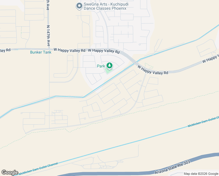 map of restaurants, bars, coffee shops, grocery stores, and more near 14264 West Calle Lejos in Surprise