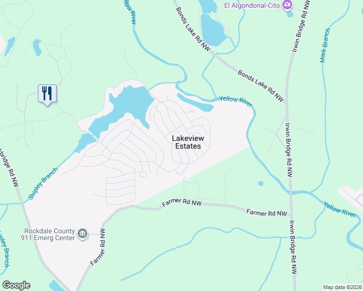 map of restaurants, bars, coffee shops, grocery stores, and more near in Lakeview Estates