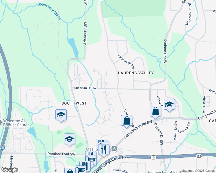map of restaurants, bars, coffee shops, grocery stores, and more near 1852 Devon Drive in Atlanta