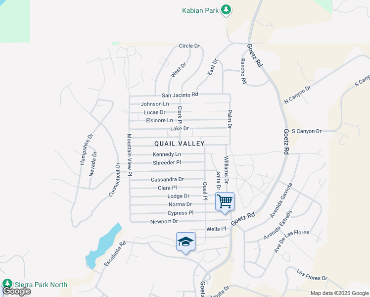 map of restaurants, bars, coffee shops, grocery stores, and more near 23755 Goetz Drive in Menifee