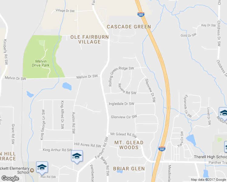 map of restaurants, bars, coffee shops, grocery stores, and more near 3577 Heritage Valley Rd SW in Atlanta