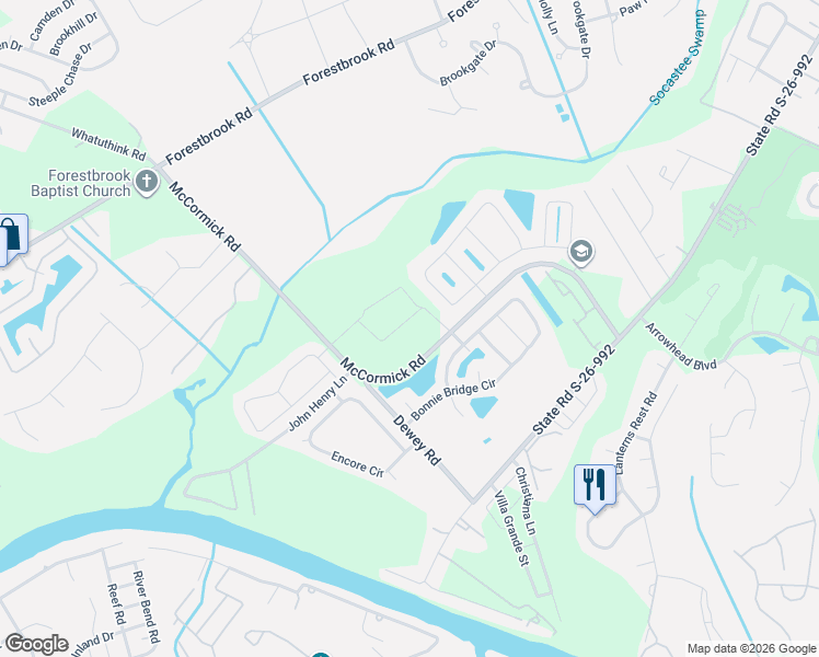 map of restaurants, bars, coffee shops, grocery stores, and more near 329 Barton Loop in Myrtle Beach