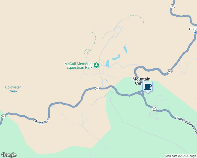 map of restaurants, bars, coffee shops, grocery stores, and more near 28591 McCall Park Road in Mountain Center