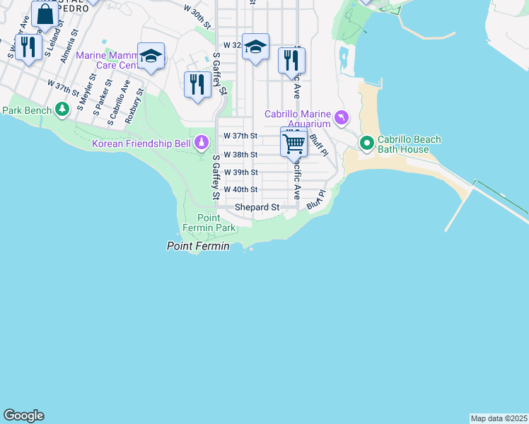 map of restaurants, bars, coffee shops, grocery stores, and more near 605 Shepard Street in Los Angeles