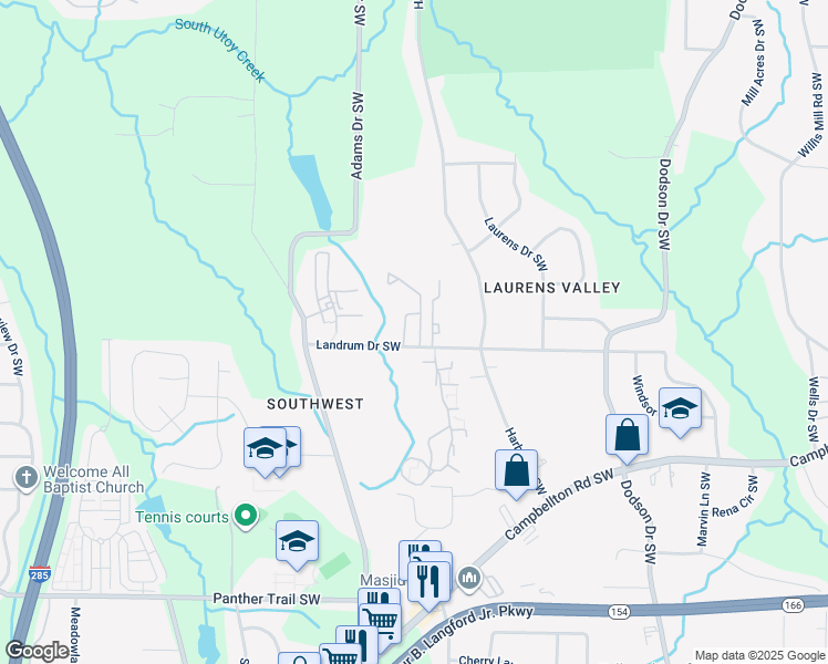 map of restaurants, bars, coffee shops, grocery stores, and more near in Atlanta