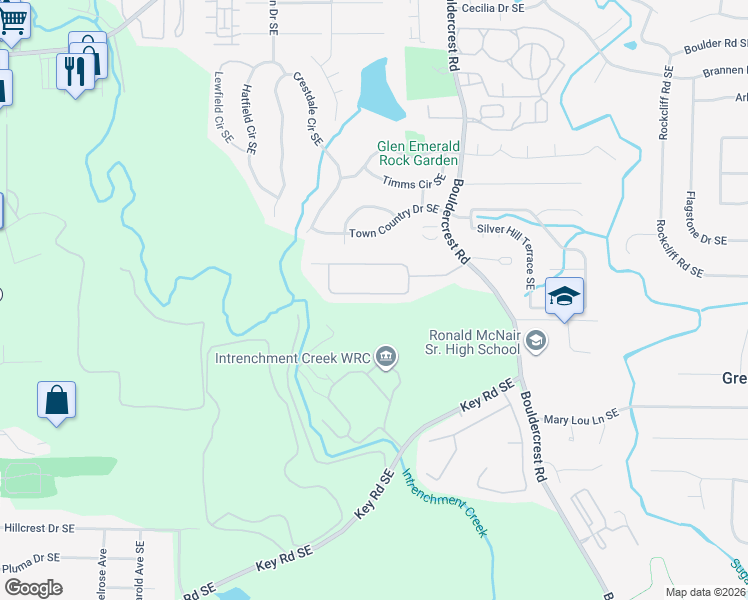 map of restaurants, bars, coffee shops, grocery stores, and more near 1428 Gates Circle Southeast in Atlanta
