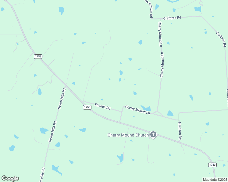 map of restaurants, bars, coffee shops, grocery stores, and more near 219 Friends Road in Denison