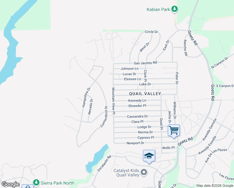 map of restaurants, bars, coffee shops, grocery stores, and more near 23532 Kennedy Lane in Canyon Lake