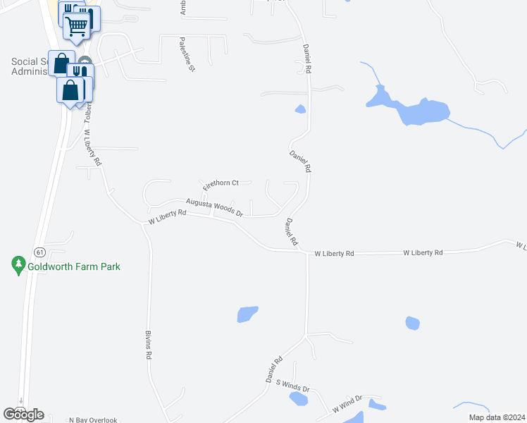 map of restaurants, bars, coffee shops, grocery stores, and more near 301 Augusta Woods Drive in Villa Rica