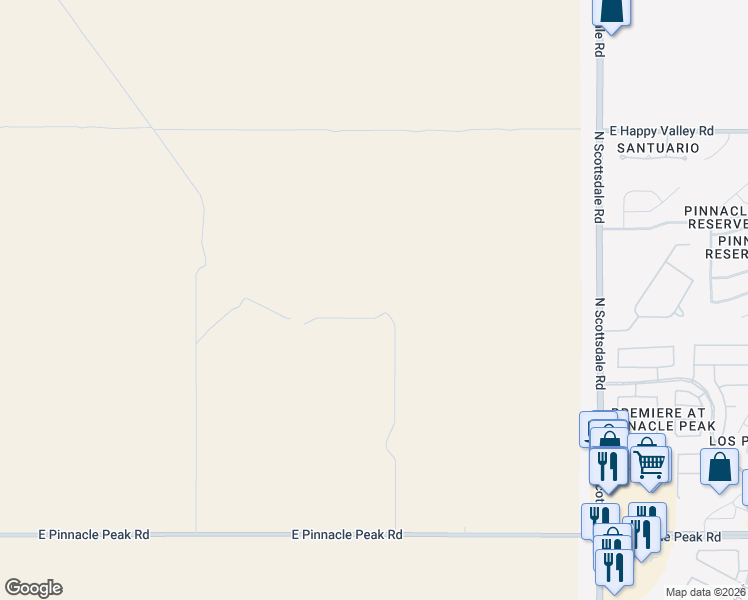 map of restaurants, bars, coffee shops, grocery stores, and more near 24210 North 68th Street in Phoenix