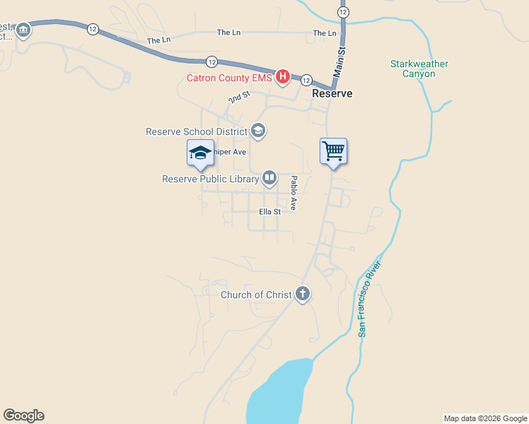 map of restaurants, bars, coffee shops, grocery stores, and more near Esther Avenue in Reserve