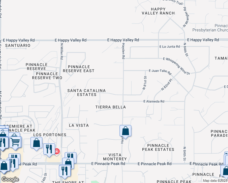 map of restaurants, bars, coffee shops, grocery stores, and more near 7953 East Parkview Lane in Scottsdale