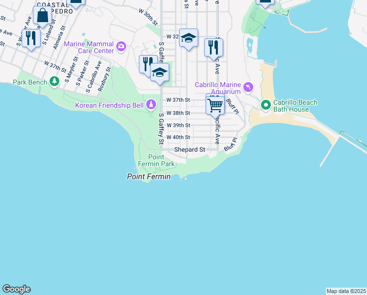 map of restaurants, bars, coffee shops, grocery stores, and more near 4125 South Carolina Place in Los Angeles