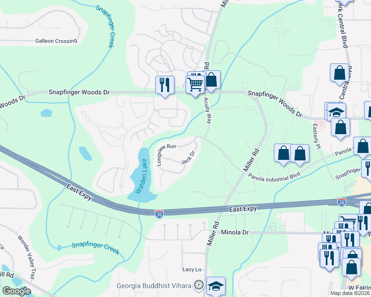 map of restaurants, bars, coffee shops, grocery stores, and more near 2690 Griffin Court in Decatur