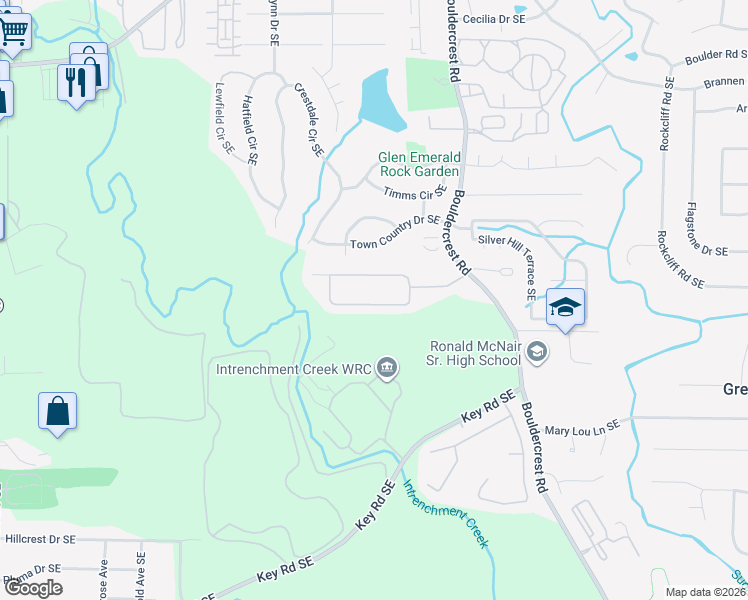 map of restaurants, bars, coffee shops, grocery stores, and more near 1437 Gates Circle Southeast in Atlanta