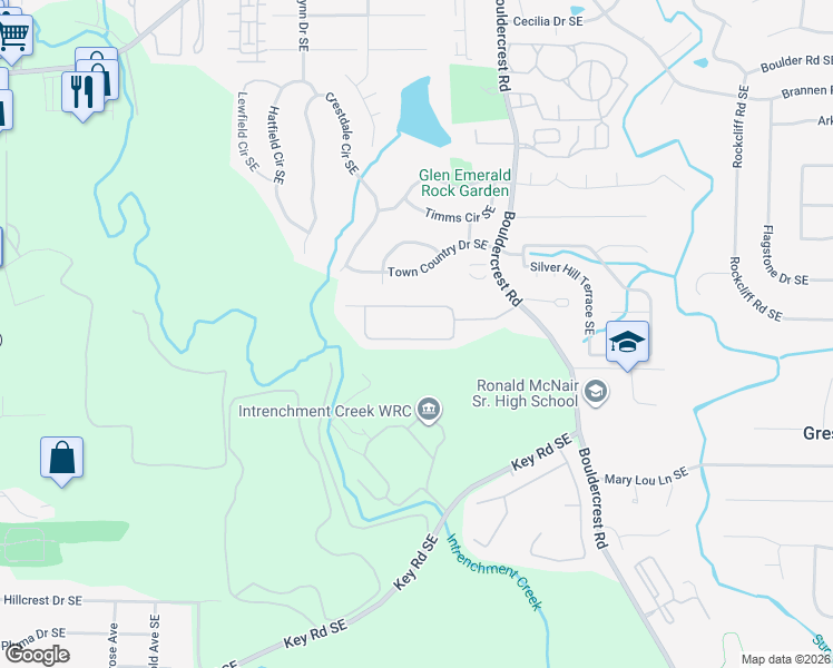 map of restaurants, bars, coffee shops, grocery stores, and more near 1437 Gates Circle Southeast in Atlanta