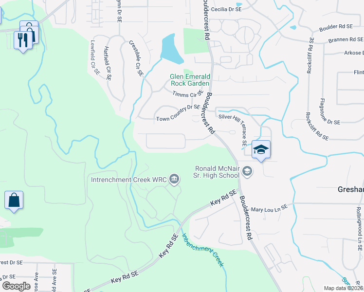map of restaurants, bars, coffee shops, grocery stores, and more near 1388 Gates Circle Southeast in Atlanta