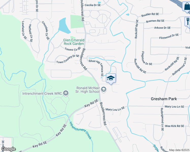 map of restaurants, bars, coffee shops, grocery stores, and more near 1740 Bouldercrest Road in Atlanta