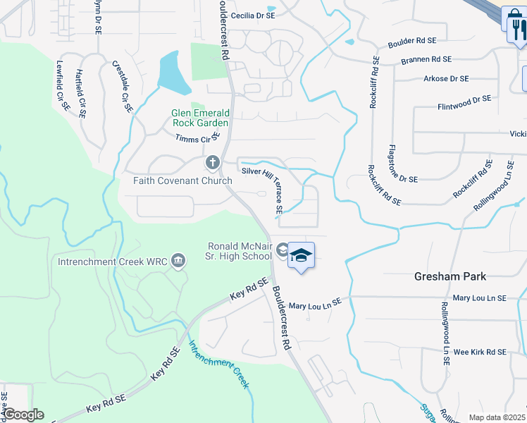map of restaurants, bars, coffee shops, grocery stores, and more near 1740 Bouldercrest Road in Atlanta